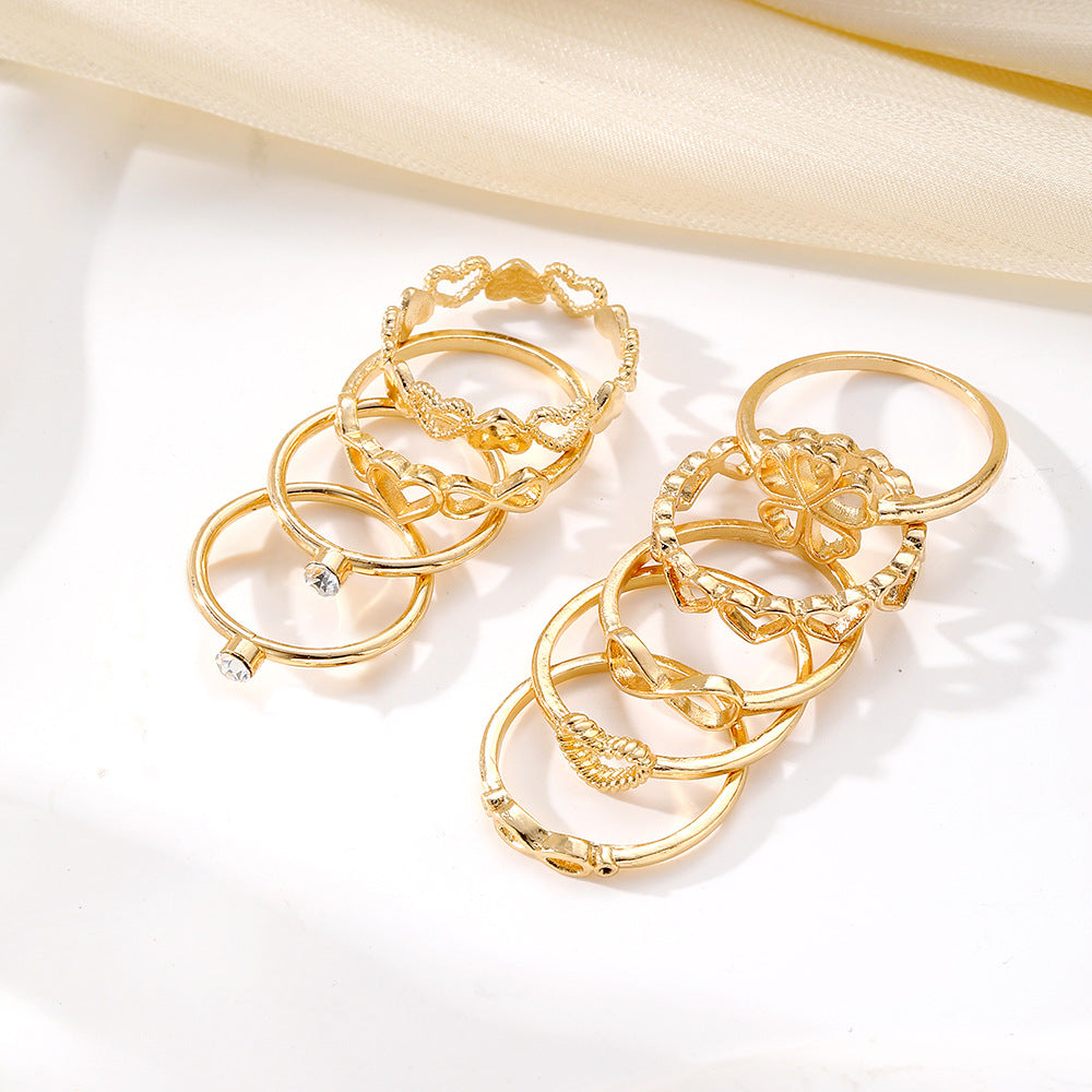 gold heart rings with vintage