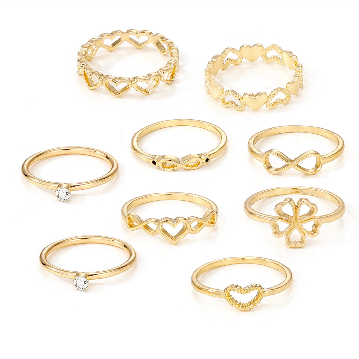 gold heart rings with vintage