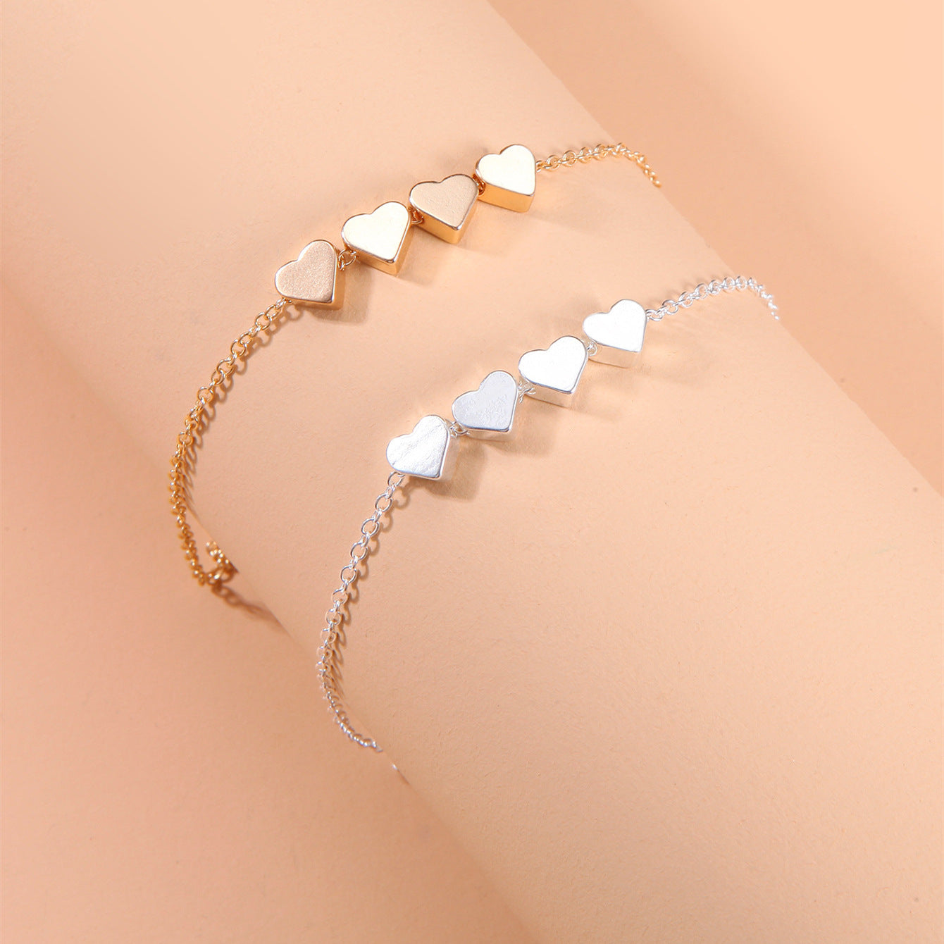 Exquisite Temperament Simple Thin Chain Heart Bracelet