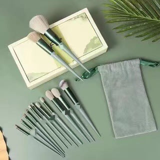 13pcs Purple-flowered Holly Leaf Makeup Brushes Set.