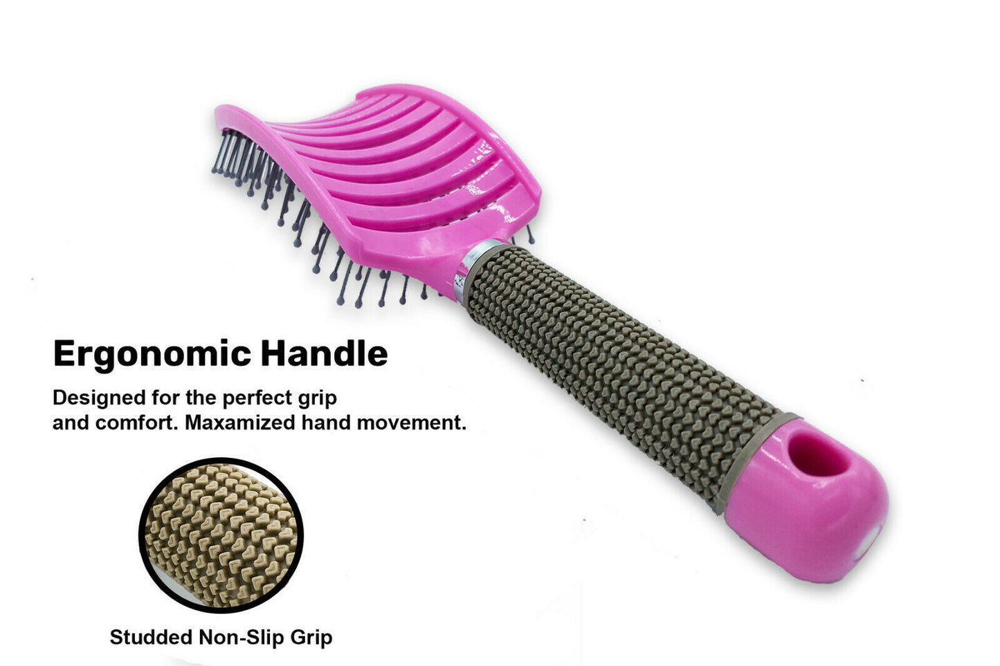 Hair Scalp Massage Brush Anti-static Curved Ventilated Styling Detangling