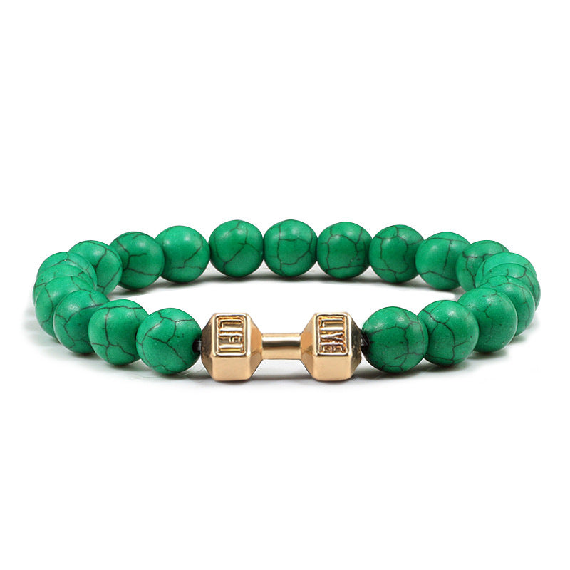 Turquoise Energy Gun Alloy Barbell Bracelet