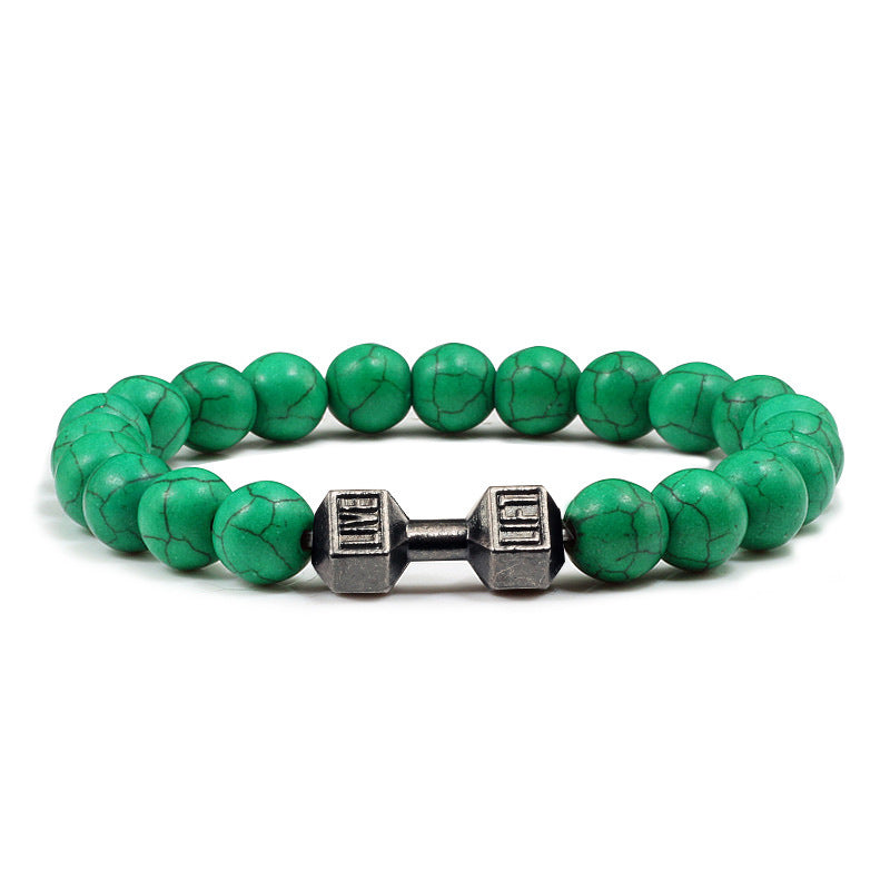 Turquoise Energy Gun Alloy Barbell Bracelet