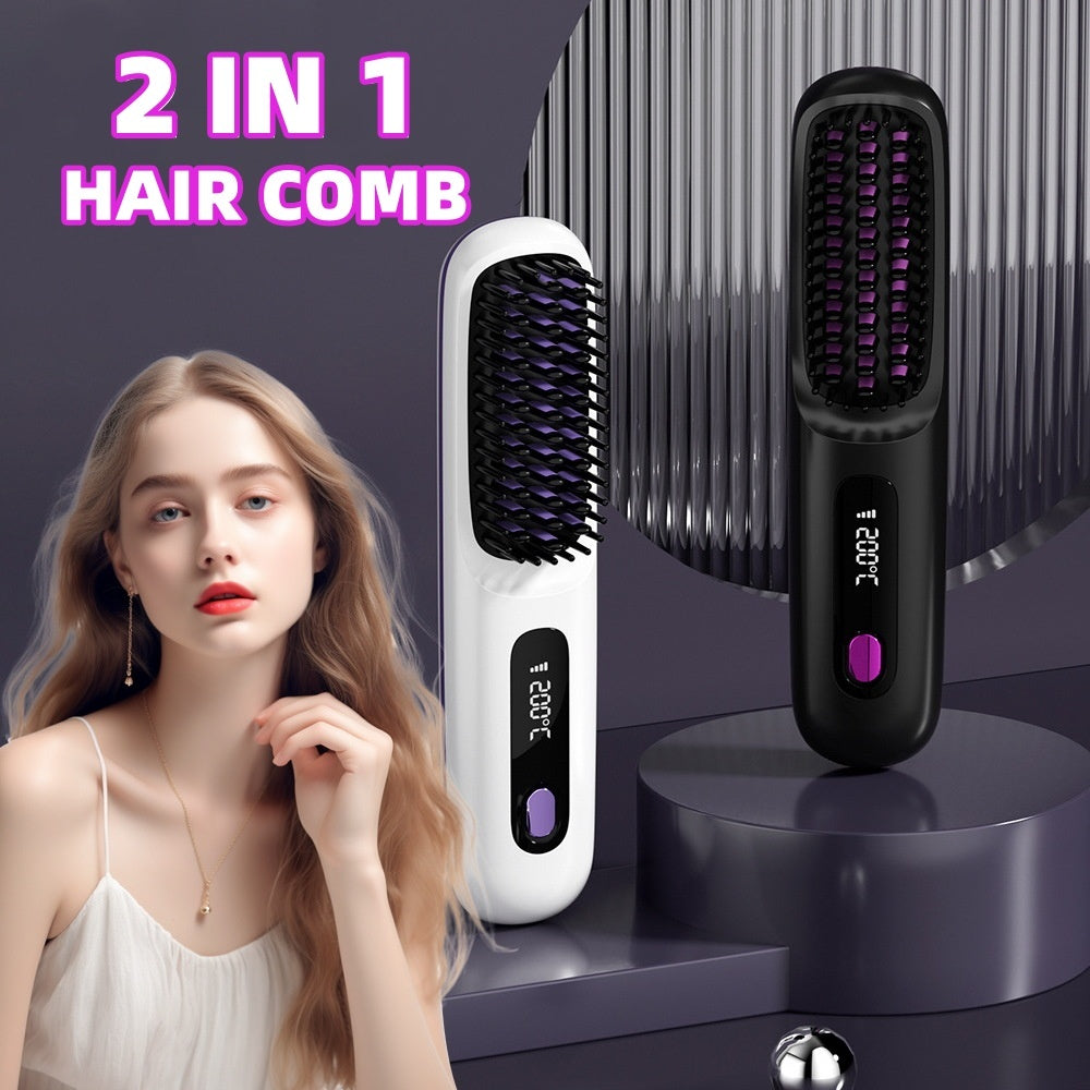 Ceramic Heated Electric Comb Hair Straightener