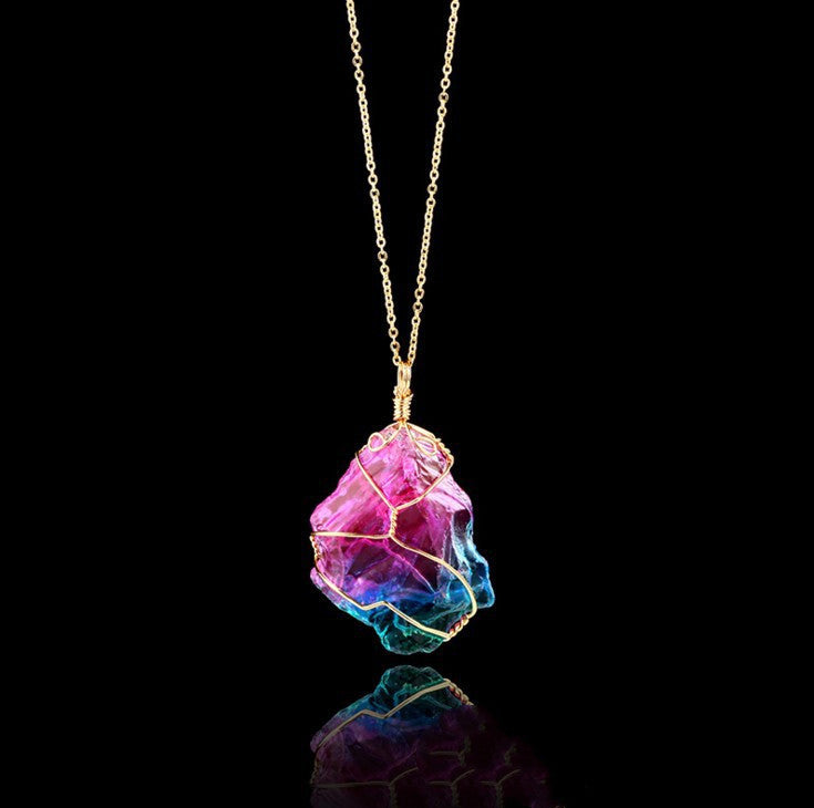 Seven colors crystal pendant transparent