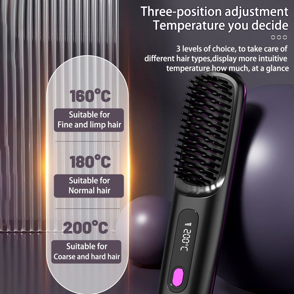 Ceramic Heated Electric Comb Hair Straightener