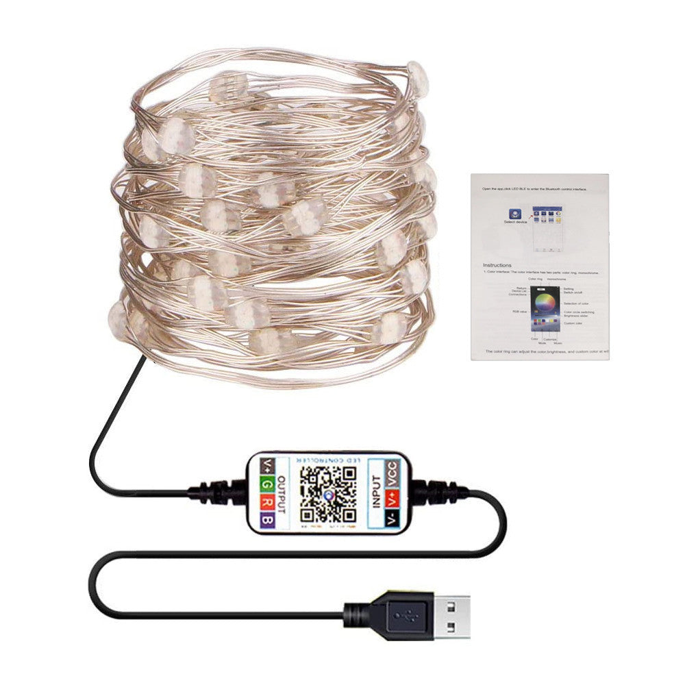 Copper wire light of light-emitting diode string.